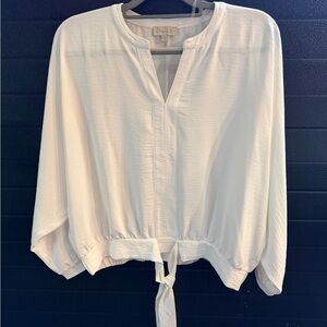 Tie-Hem V-Neck Tunic